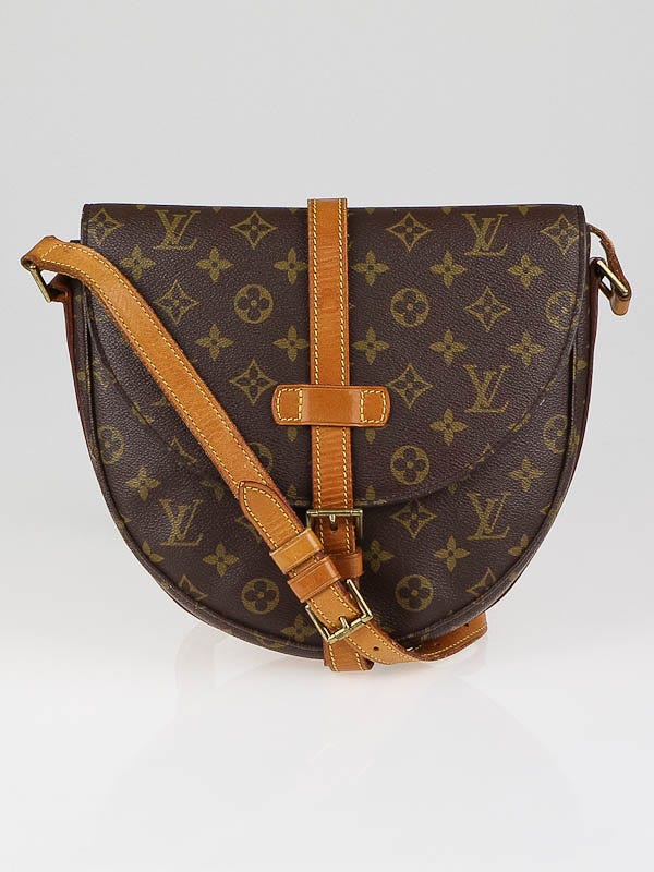 LOUIS VUITTON Chantilly GM Shoulder Bag Monogram Leather Brown