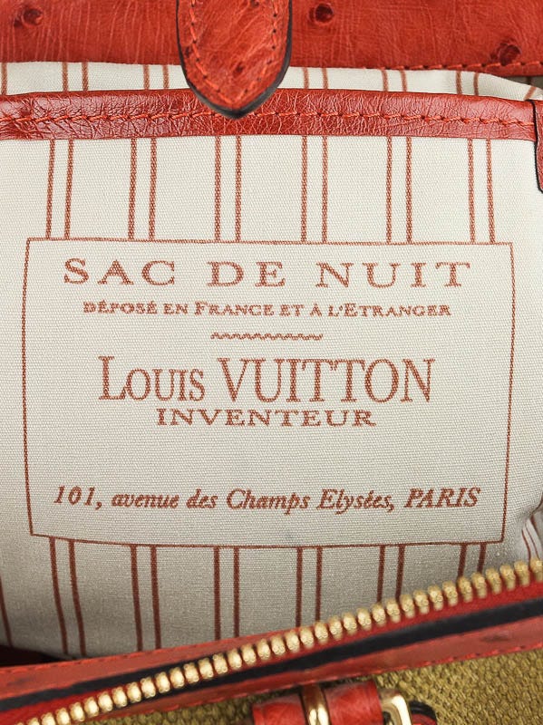 Louis Vuitton Limited Edition Sac de Nuit Toile Trianon Canvas Burnt Orange  Ostrich MM Bag - Yoogi's Closet