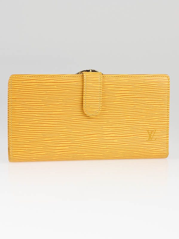 Louis Vuitton, Bags, Authentic Louis Vuitton Epi Yellow Kisslock Wallet  With Box