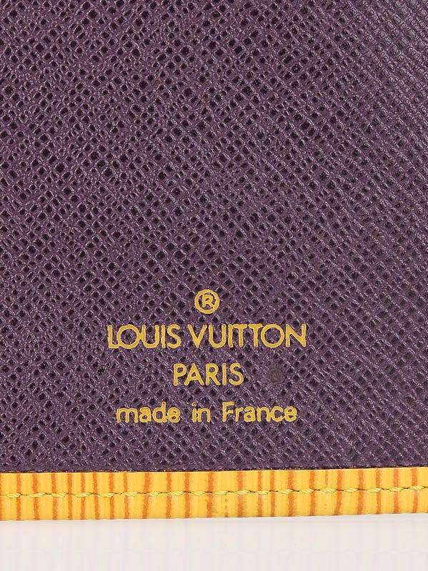 Authentic Louis Vuitton Yellow epi With purple Inside Snap Wallet