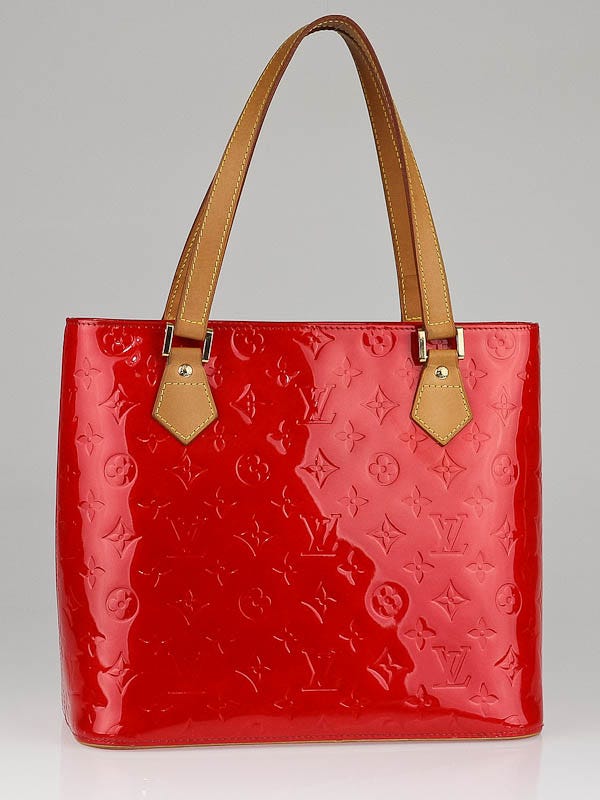 Louis Vuitton Red Monogram Vernis Houston Tote Bag