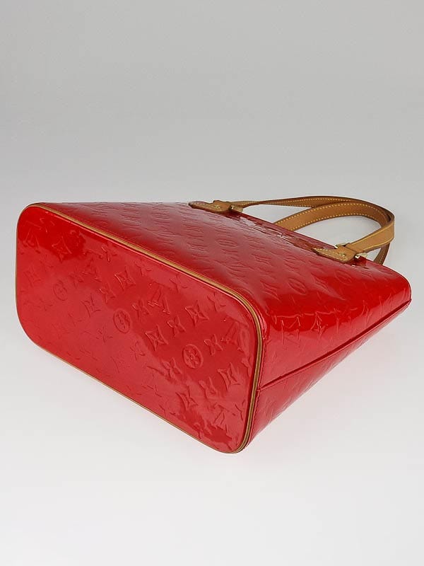 Louis Vuitton Red Monogram Vernis Houston Tote Bag - Yoogi's Closet