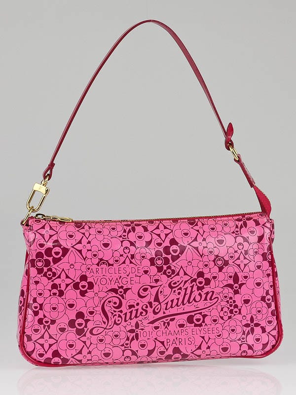 Louis Vuitton Limited Edition Pink Leather Cosmic Blossom Accessories Pochette Bag