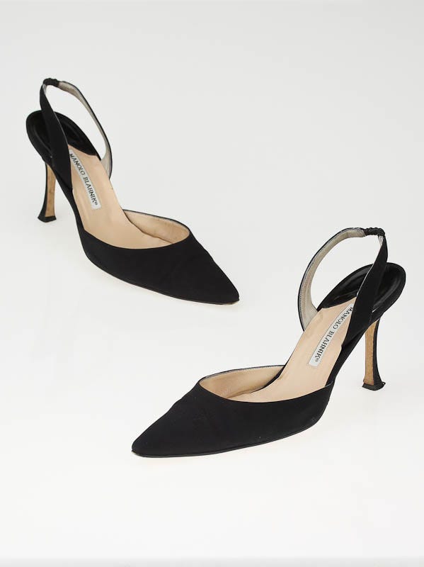 Manolo Blahnik Black Carolyne Slingbacks Size 9