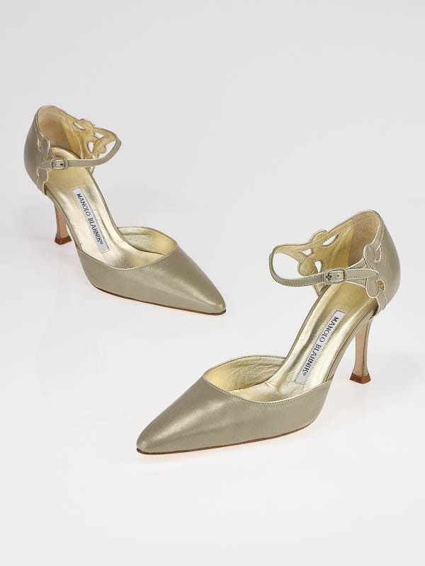 Manolo Blahnik Val Night Nappa Leather Pointed-Toe Size 5/35.5