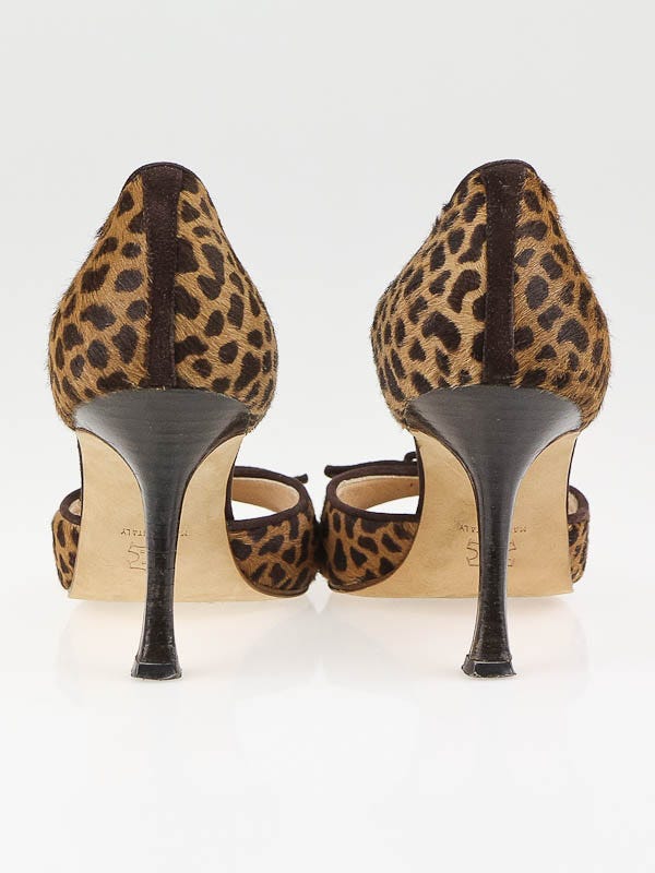Manolo Blahnik Leopard Print Pony Hair D'Orsay Pumps Size Manolo Blahnik Leopard Print Pony Hair D'Orsay Pumps Size