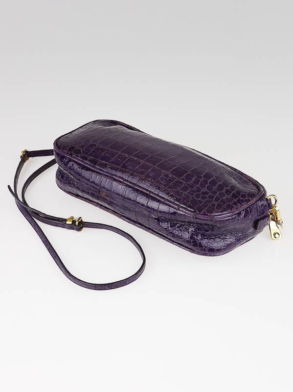 Miu Miu Purple Croc Embossed Patent Leather Crossbody Bag Miu Miu Purple Croc Embossed Patent Leather Crossbody Bag