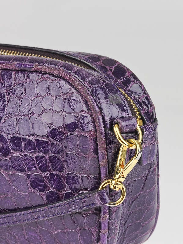 Miu Miu Purple Croc Embossed Patent Leather Crossbody Bag Miu Miu Purple Croc Embossed Patent Leather Crossbody Bag