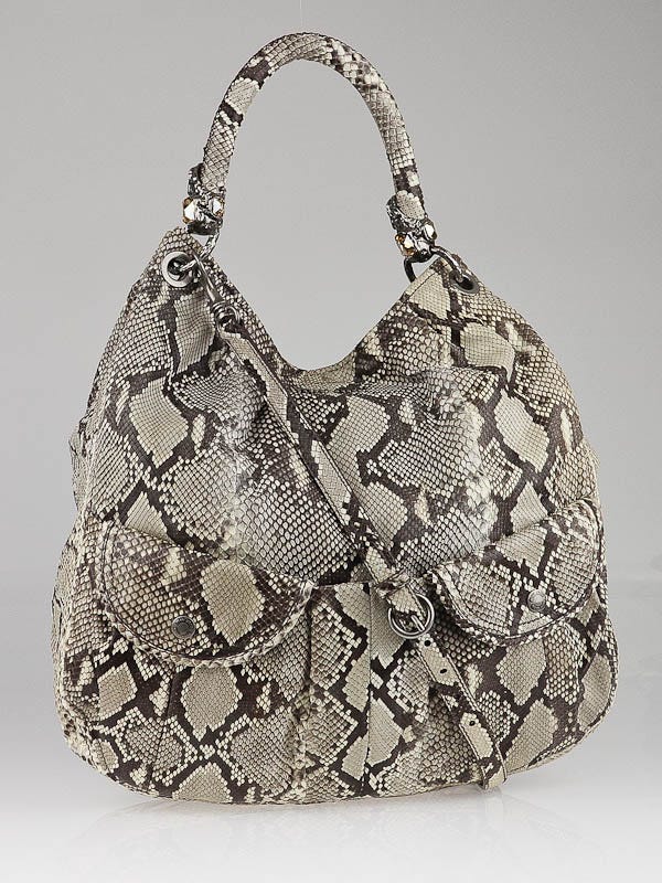 Miu Miu Brown Python Skin Hobo Bag | Yoogi's Closet