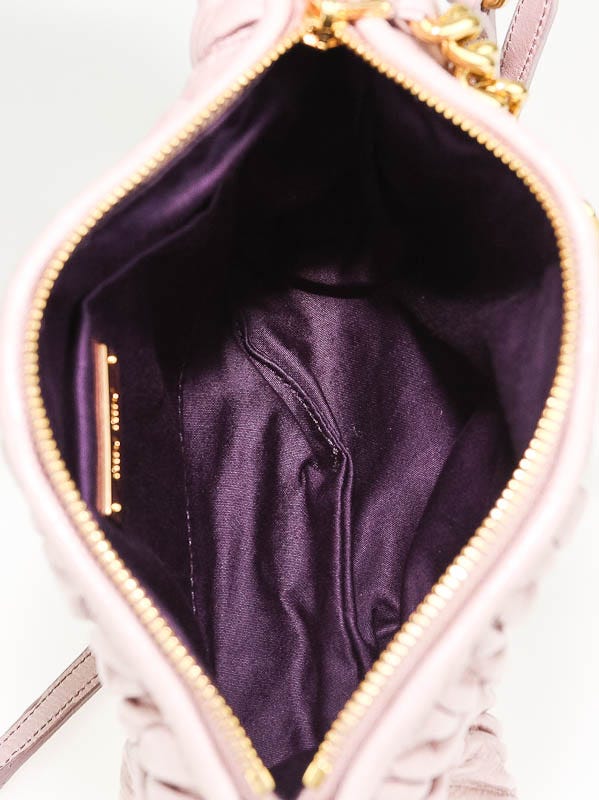 Miu Miu Mughetto Pink Matelass‚ Lux Charm Small Shoulder Bag