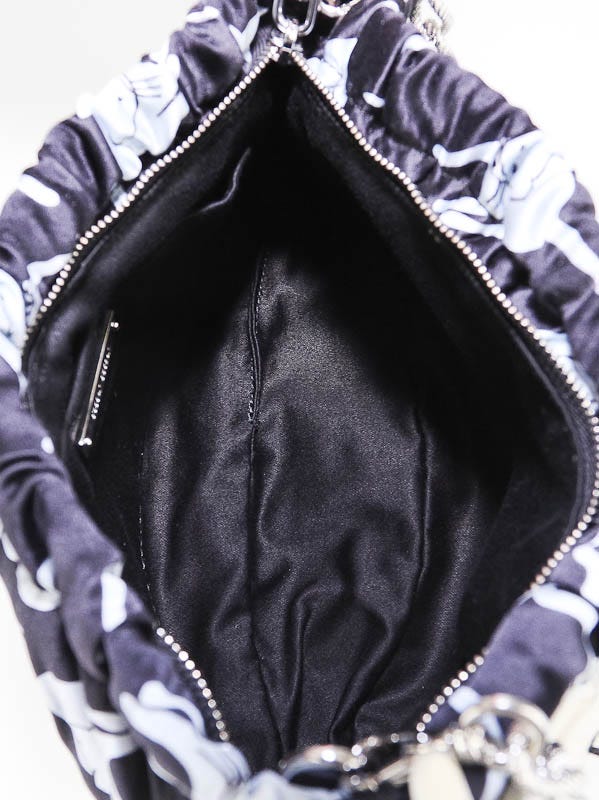 Miu Miu Black Satin Duchesse Cat Evening Bag 5N1563
