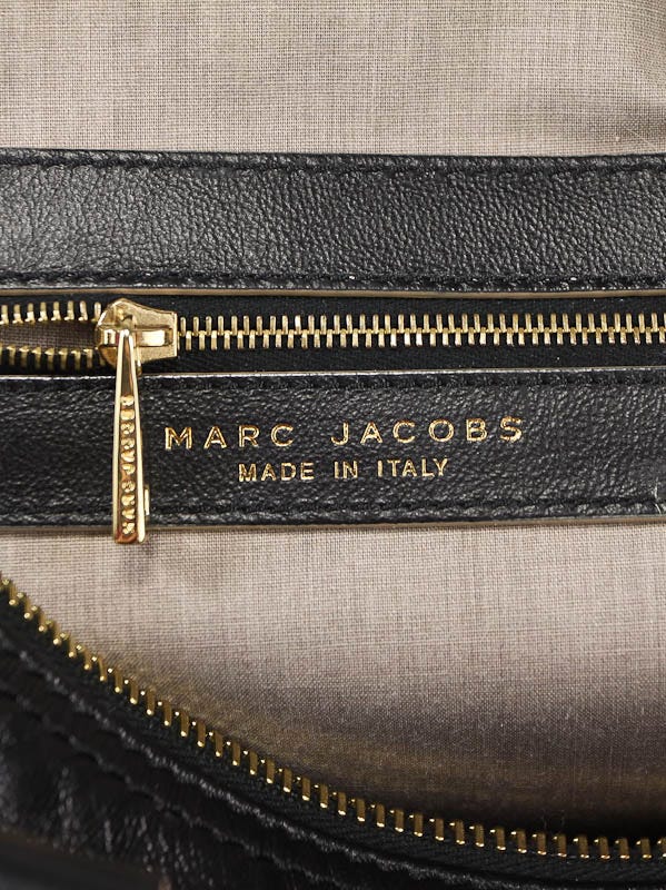 Marc Jacobs Black Kangaroo Leather Venetia Satchel Shoulder Bag