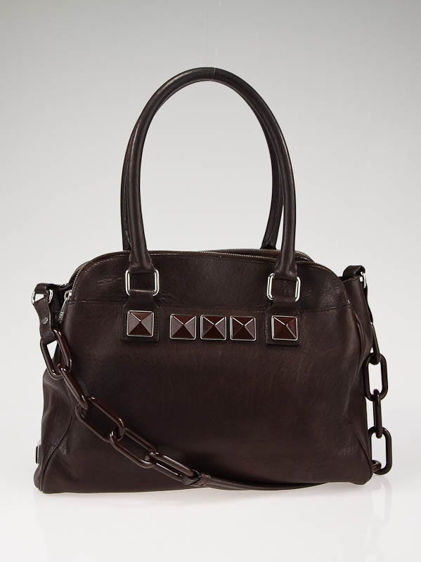 Marc Jacobs Chocolate Leather Carter Coco Tote Bag