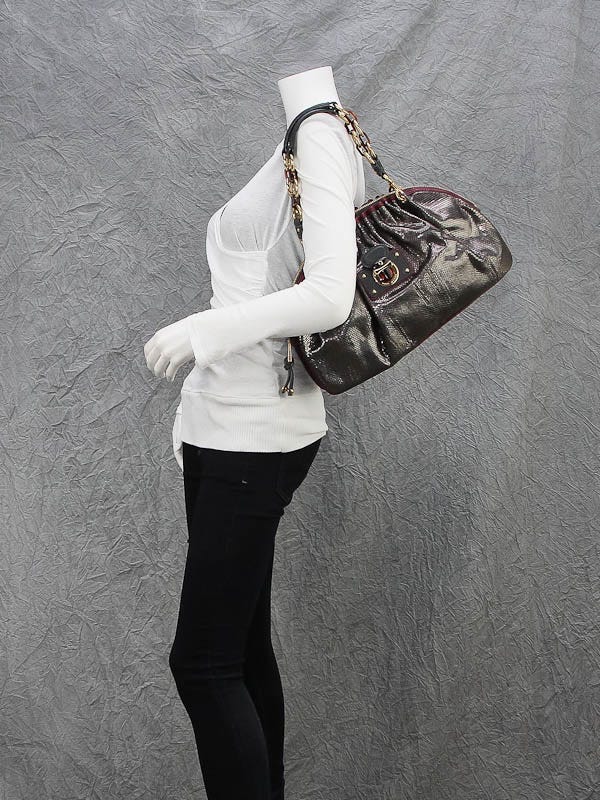 Marc Jacobs Anthracite Python Capra Satchel Bag | Yoogi's Closet Marc Jacobs Anthracite Python Capra Satchel Bag | Yoogi's Closet