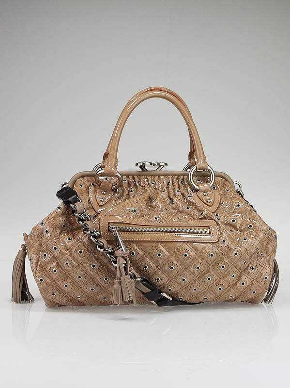 Marc Jacobs Beige Patent Leather Dancer Stam Bag