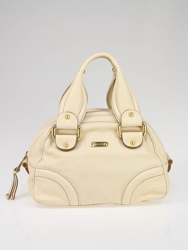 Marc Jacobs Eggshell Leather Calfskin Leather Serena Bag
