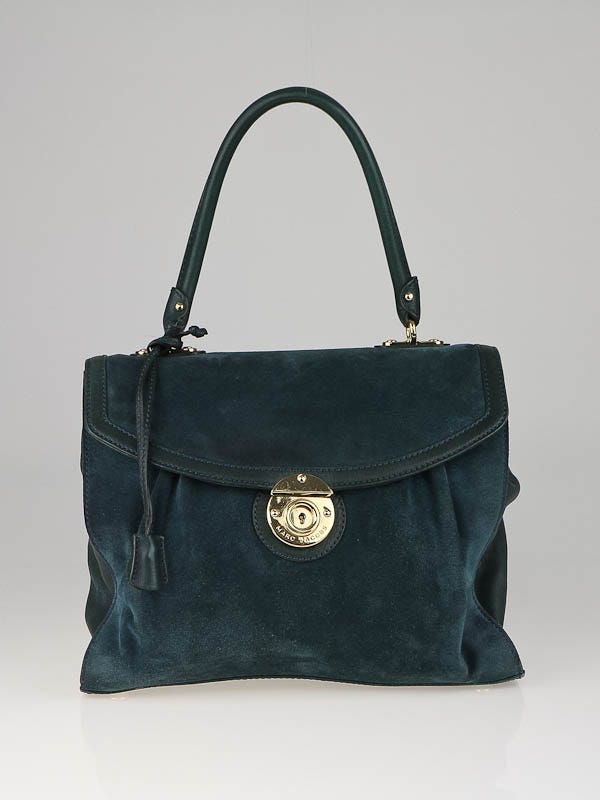 Marc Jacobs Deep Teal Suede Kate Top Handle Bag