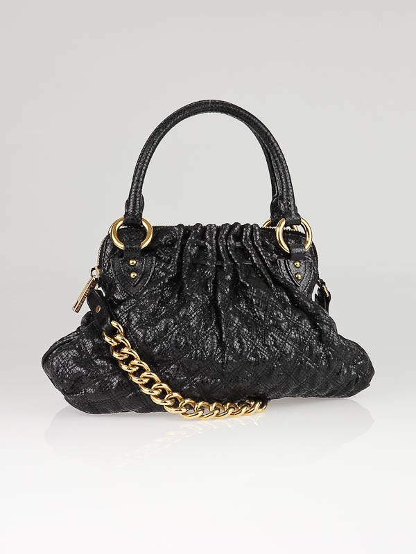 Python Emboss Mini Purse Black Python