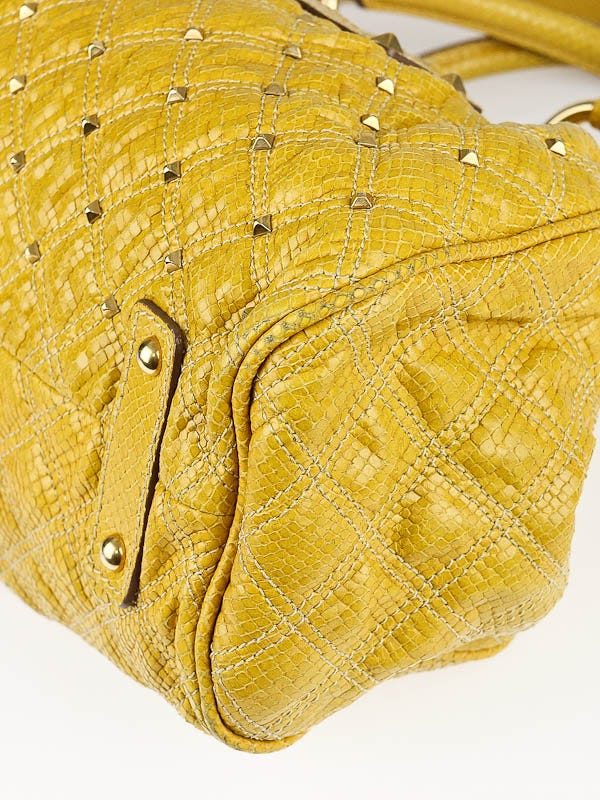 Marc Jacobs Yellow Quilted Printed Python Leather Stardust