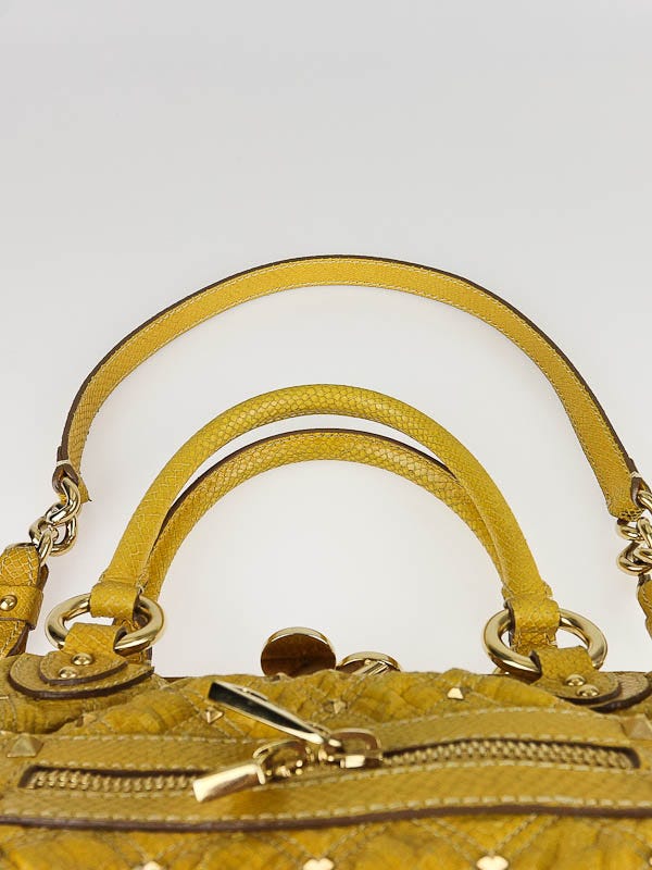Marc Jacobs Yellow Quilted Printed Python Leather Stardust