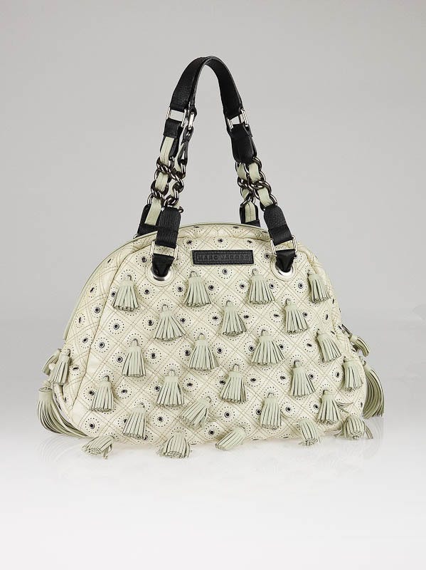 Marc Jacobs Ivory Patent Leather Dancer Tassel Bag