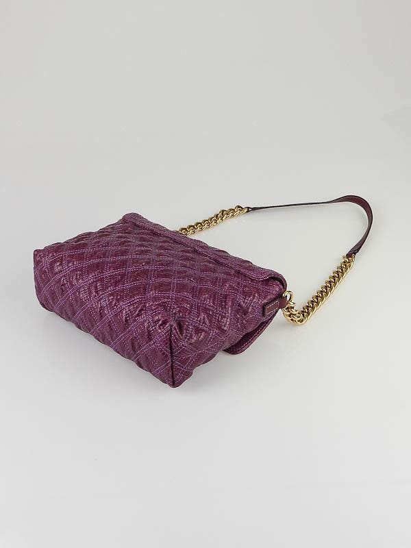 Marc Jacobs Purple Python Embossed Leather Desir Large