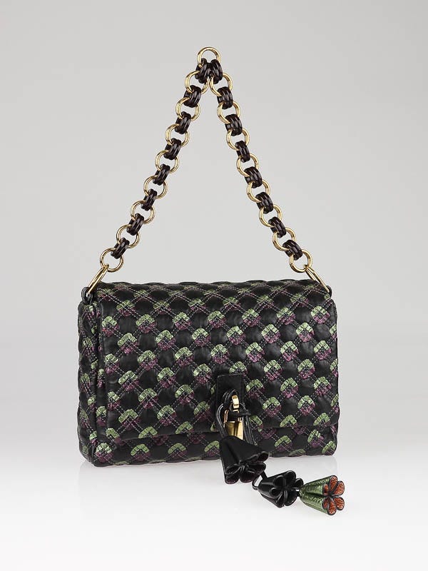 Marc Jacobs Black Multicolor Quilted Leather Memphis Robert Jennifer Bag