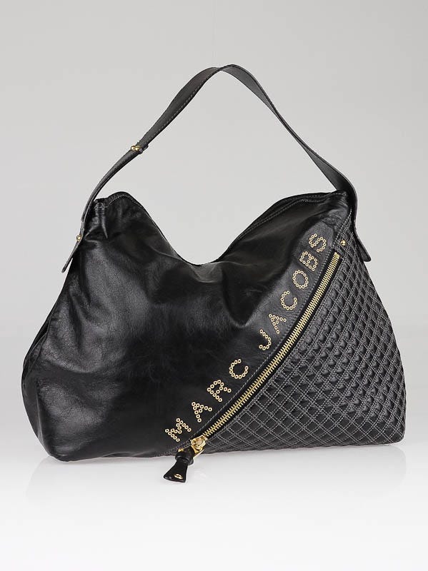 Marc Jacobs Black Quilted Leather Irina Large Hobo Bag