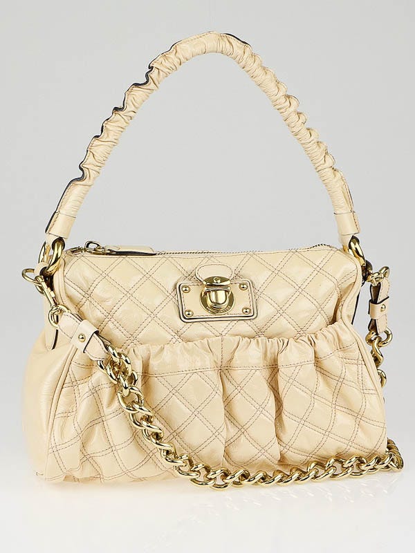 Marc Jacobs Nude Quilted Patent Leather Julianne Bag - Yoogi's Closet