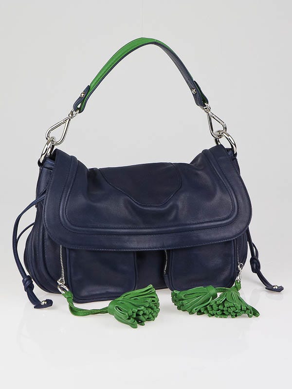 Marc Jacobs Blue Lambskin Leather Angela Shoulder Bag