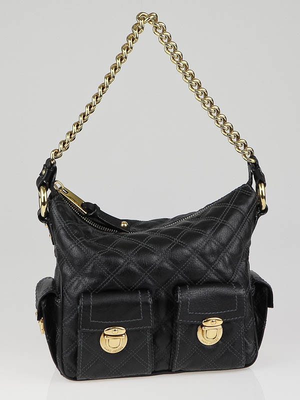 Marc Jacobs Black Quilted Leather Multipocket Chain Hobo Bag - Yoogi's  Closet
