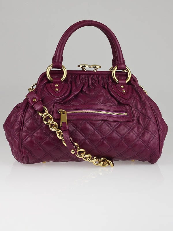 Marc Jacobs Purple Quilted Leather Mini Stam Bag