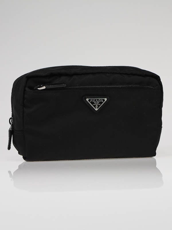 Prada Black Tessuto Nylon Vela Cosmetic Bag 1N1394