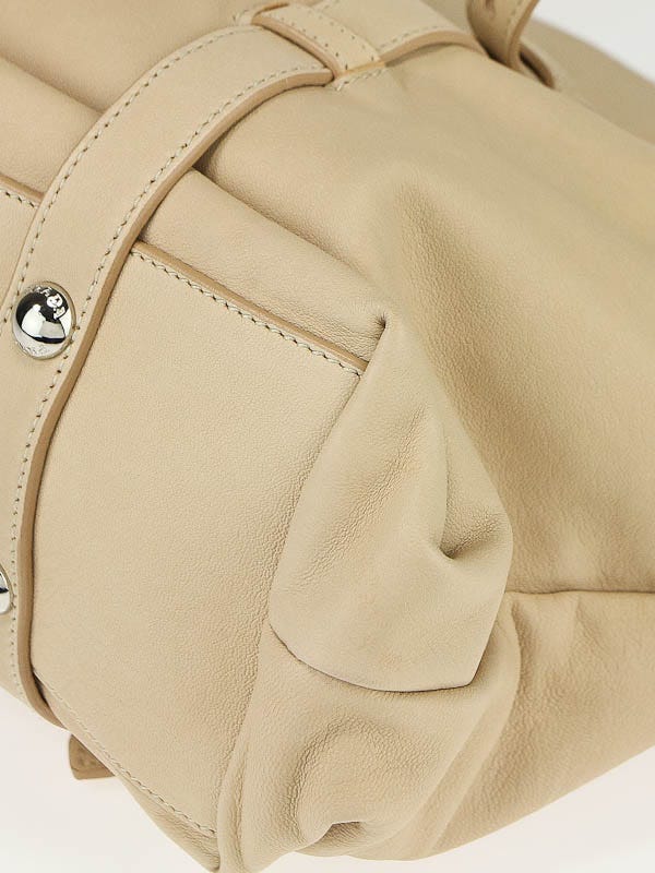 PRADA ベージュ エプロン フリーサイズ Prada Beige Nappa Leather Delave'fo Shopping Tote Bag BR3909