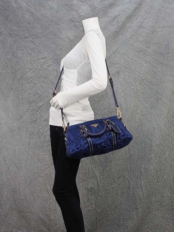 Prada Tessuto Nylon Gauffre Ruched Shoulder Bag at Jill's Consignment