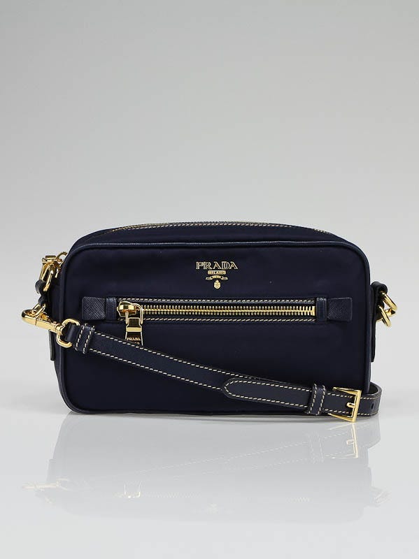 Prada Blue Tessuto Nylon and Saffiano Leather Bandoliera Small Camera Case  Bag BT0773 - Yoogi's Closet