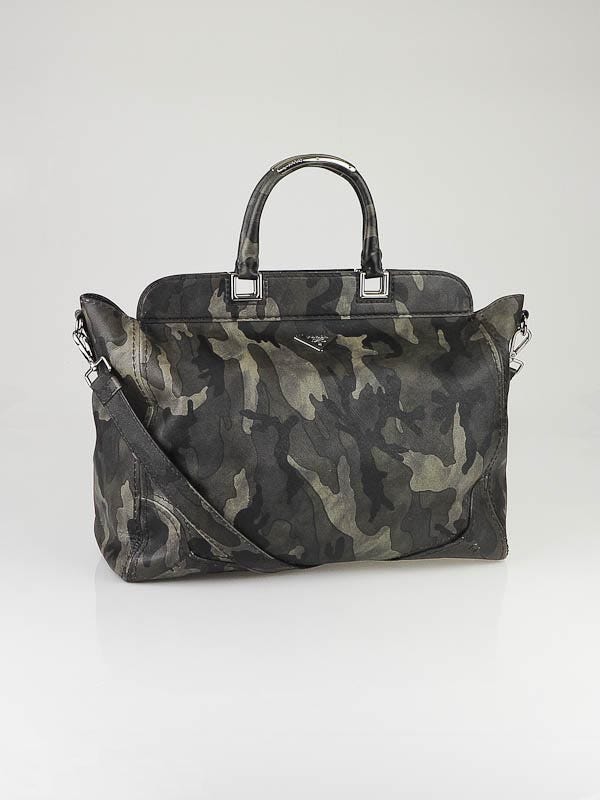 Prada Fumo Saffiano Leather Camouflage Large Tote Bag BN1979