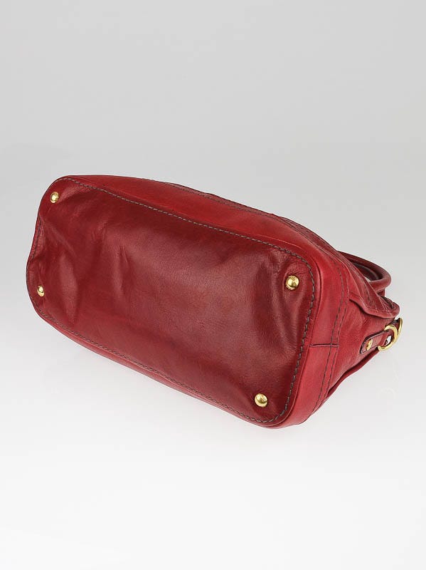 Prada Amaranto Cervo Shine Bauletto Bowler Bag BL0688 Prada Amaranto Cervo Shine Bauletto Bowler Bag BL0688