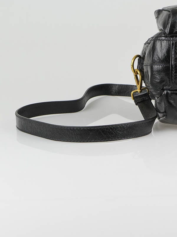 Prada Black Vitello Shine Leather Camera Case Bag BT0766 Prada Black Vitello Shine Leather Camera Case Bag BT0766