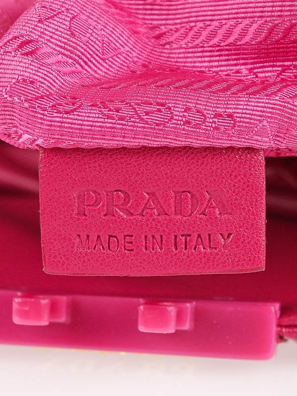 Prada Fuxia Patent Vernice Gaufre Flap Bag BR4130 | Yoogi's