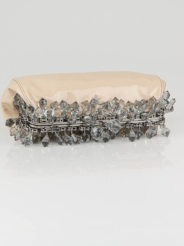 Prada Cipria Patent Leather Crystal Encrusted Clutch Bag Prada Cipria Patent Leather Crystal Encrusted Clutch Bag
