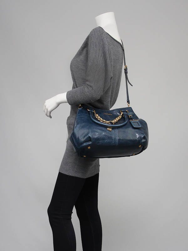トートバッグ PRADA SMALL LEATHER SHOPPING BAG Prada Black Quilted Leather Shopper bag -New With Tags- RRP