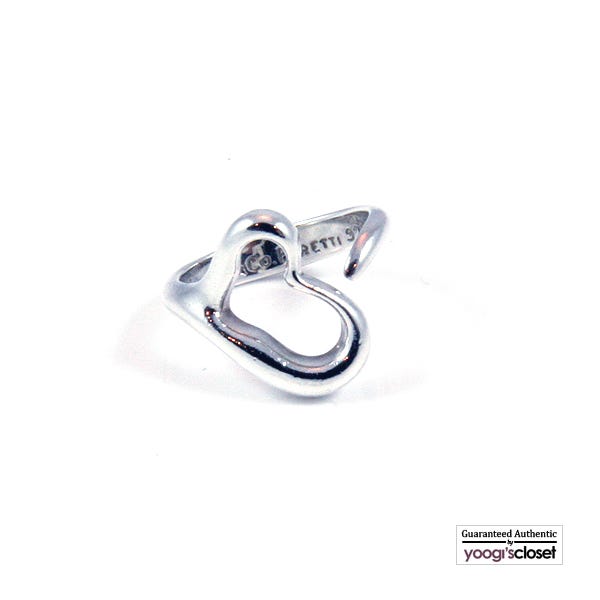 Tiffany & Co. Silver Elsa Peretti Open Heart Ring
