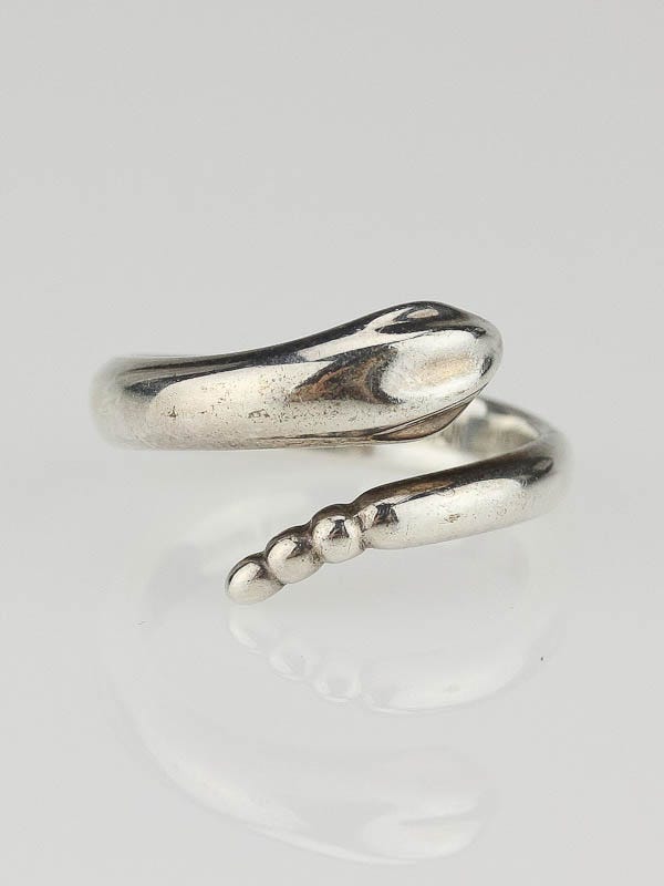 Tiffany & Co. Silver Elsa Peretti Snake Ring Size 6