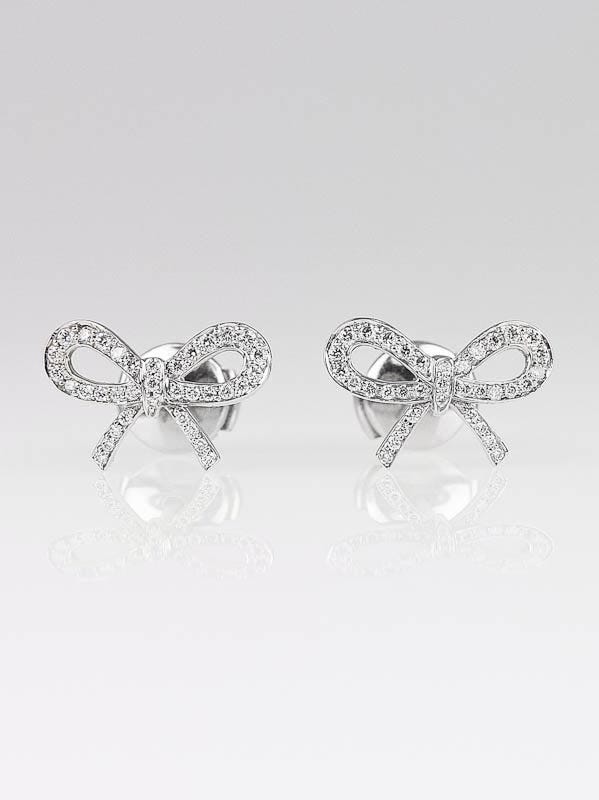 Tiffany & Co. Platinum and Diamond Bow Earrings