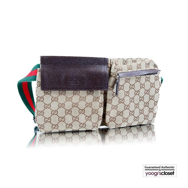Gucci Beige With Brown Monogram Waist Belt Bag