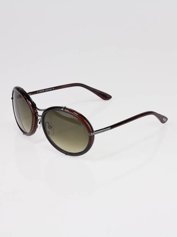 Tom Ford Havana/Brown Plastic and Metal Frame Mia Sunglasses - TF 136