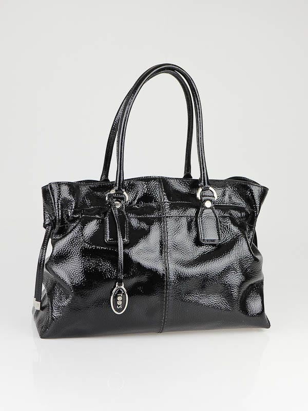 Tod's Black Patent Leather New Restyling D-Bag Media Bag