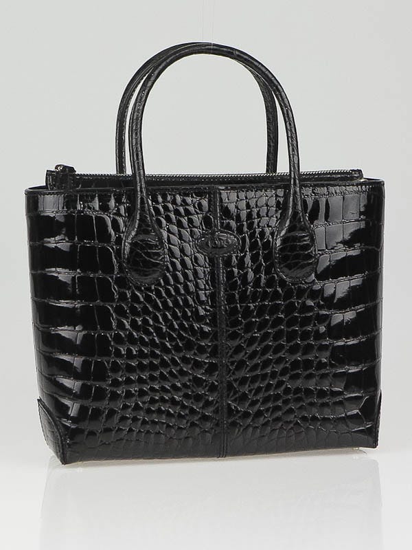 Tod's Black Alligator Classic Mini D Bag