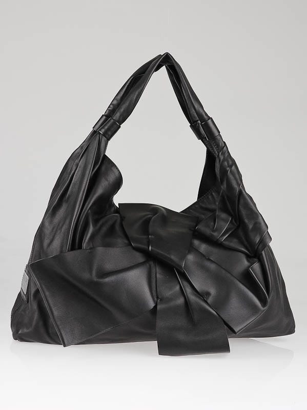Nappa Leather Hobo Bag In Black